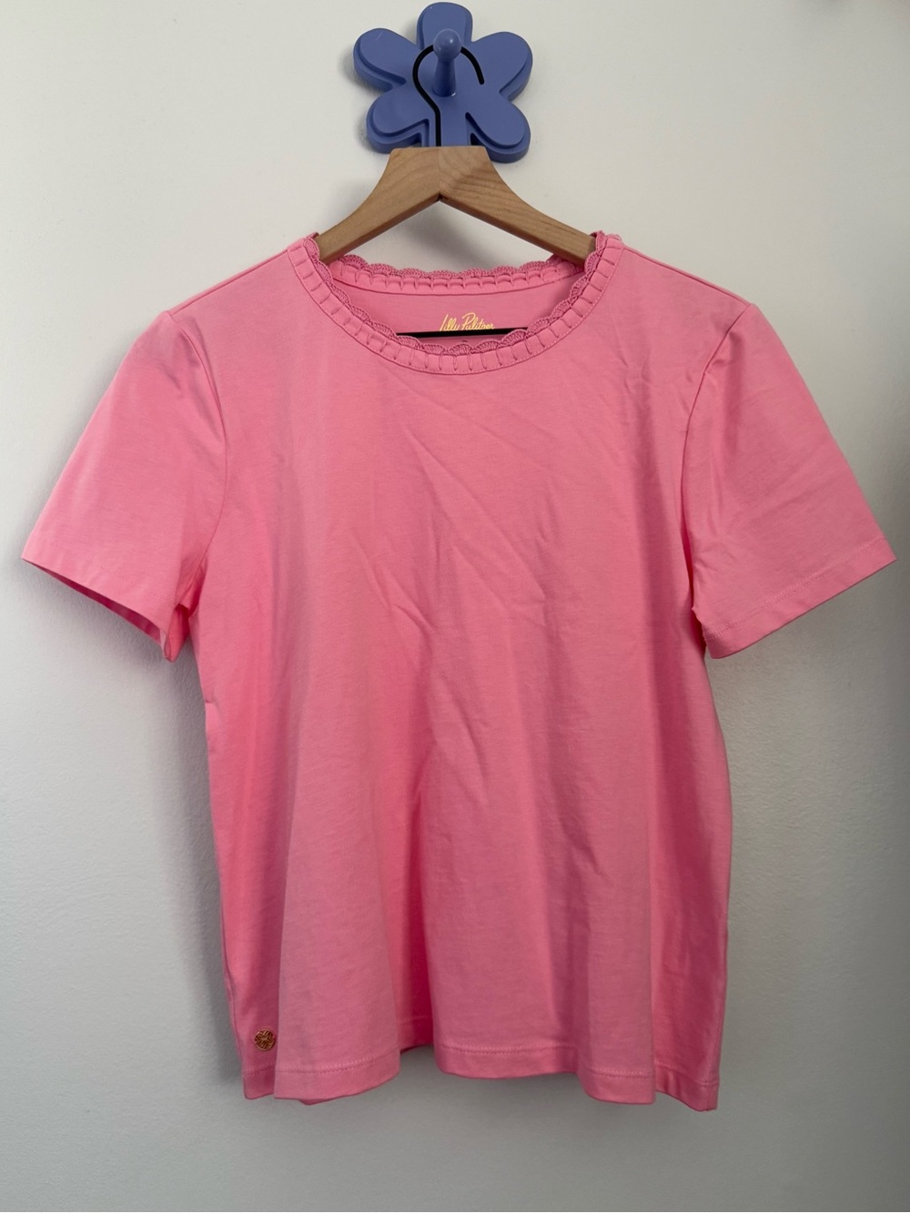 Lilly Pulitzer Small Clairmont Crochet Trimmed Knit Top Rousseau Pink